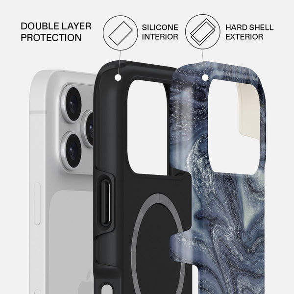 ブルガ BURGA iPhone17proケース ブラック ハート Navy Trench - Blue iPhone 17 Pro Case | BURGA