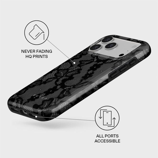 ブルガ BURGA iPhone17proケース ブラック ハート Magnetic - iPhone 17 Pro Max Case | BURGA