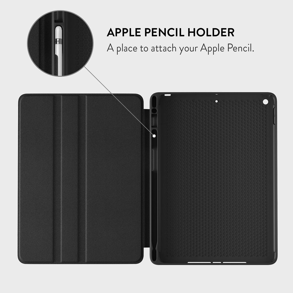 Laisee IPad 10.2 Inch Case With Stand – Magnetic Cover Clasp, Black, Compatible With IPad 7th/8th/9th Gen