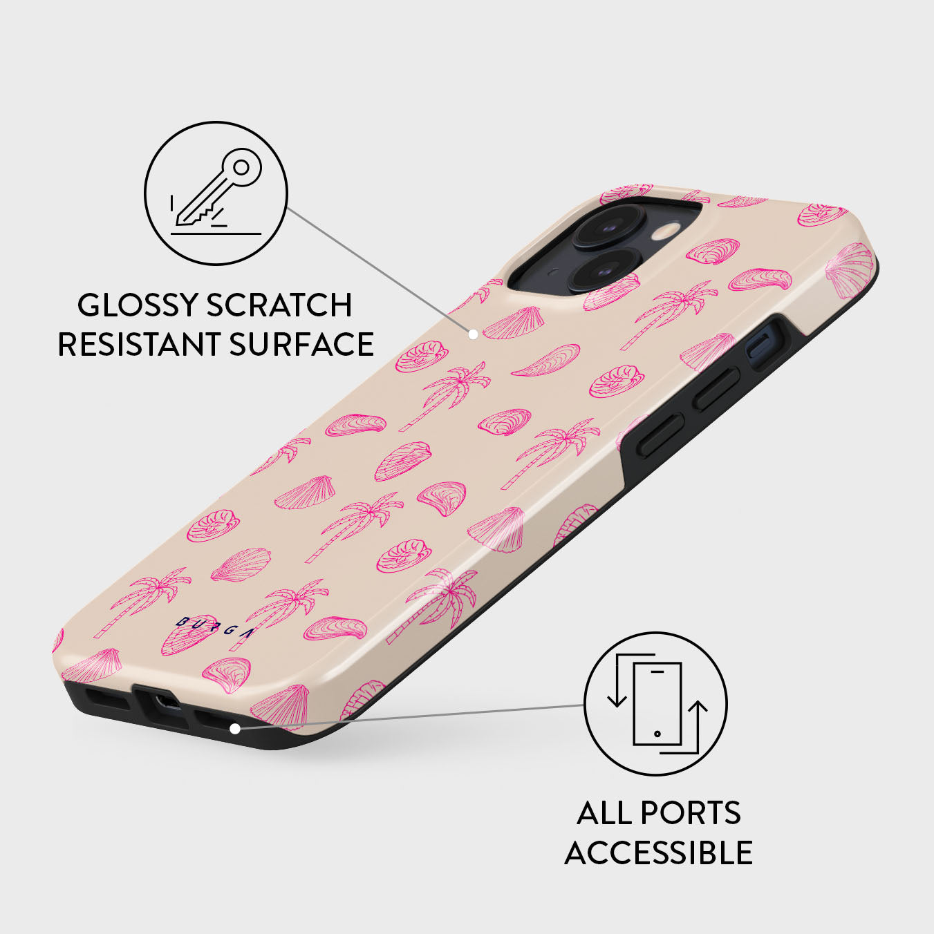 DAIZAG Case Compatible With IPhone 15,Fit Shockproof Cover For Women Girls,Fruit Flower Seashell Aesthetic