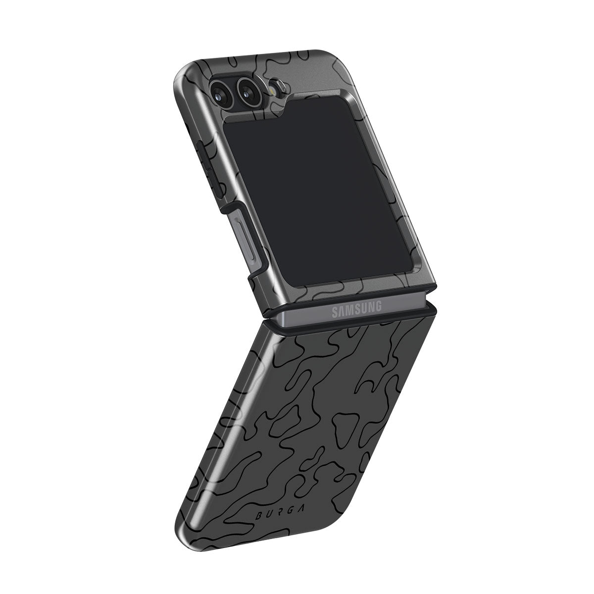Samsung Galaxy Z Flip5 ブラック カバー付き Black Rock - Samsung Galaxy Z Flip 5 Case | BURGA