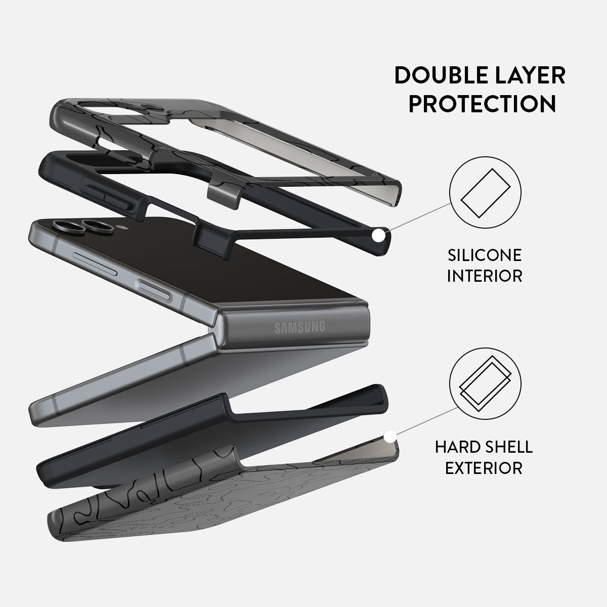 Black Rock - Samsung Galaxy Z Flip 5 Case | BURGA