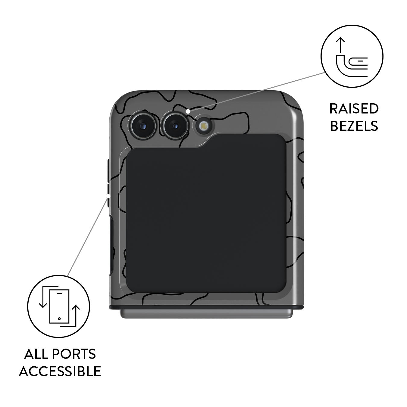 Black Rock - Samsung Galaxy Z Flip 5 Case | BURGA