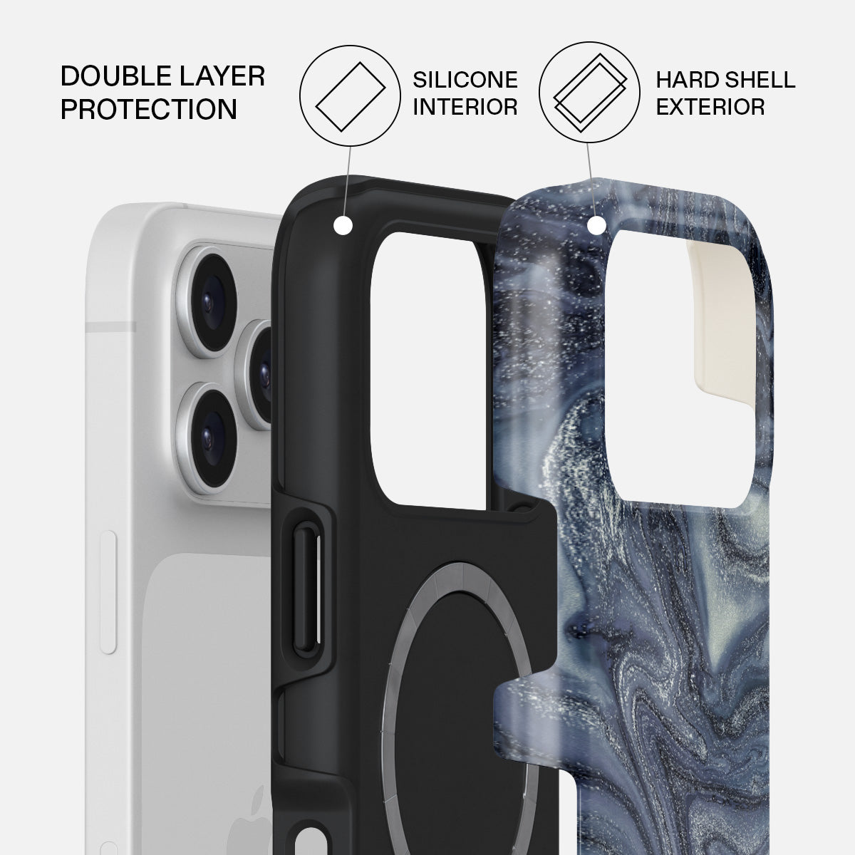 BURGA iPhone17pro ケース リング Navy Trench - Blue iPhone 17 Pro Case | BURGA