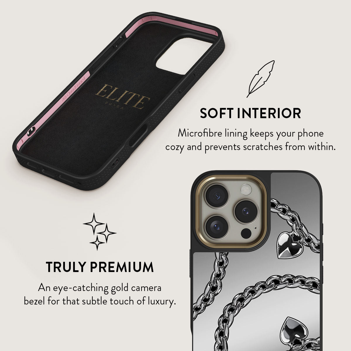 ELITE BURGA ハート iPhone16proケース Cold Heart - iPhone 16 Pro Case | BURGA