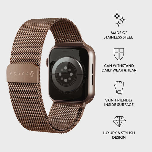 Metal Mesh Apple Watch Band Magnet Fixation BURGA