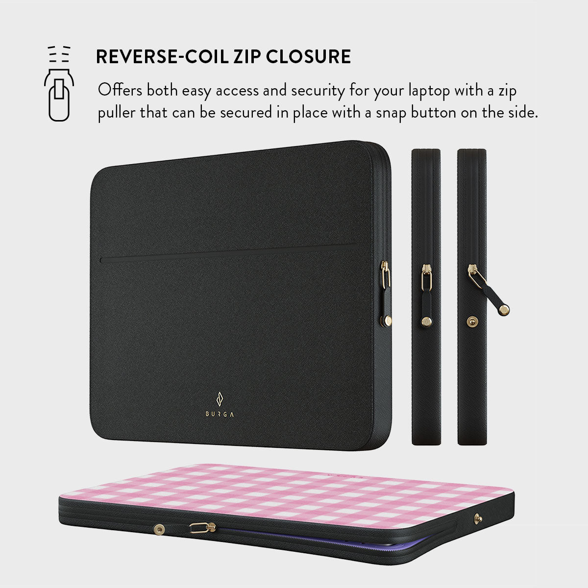 Think Pink - Leather Laptop Sleeve | BURGA