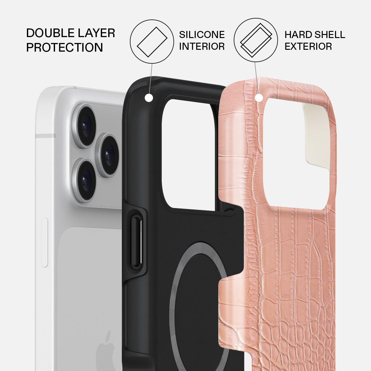 Pink Croco - iPhone 17 Pro Max Case | BURGA