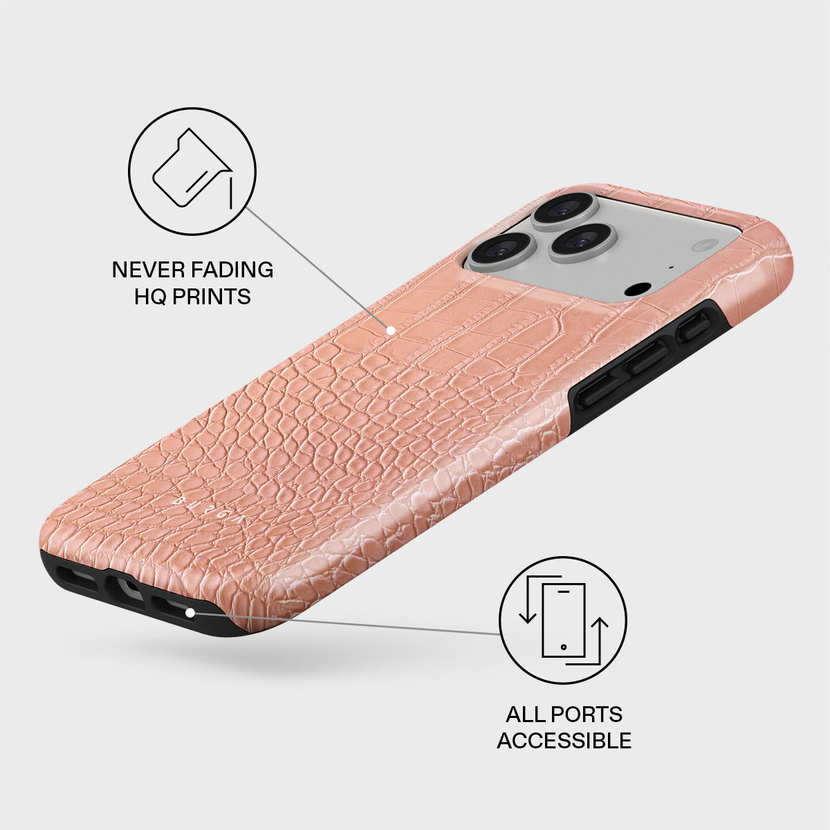 Pink Croco - iPhone 17 Pro Max Case | BURGA