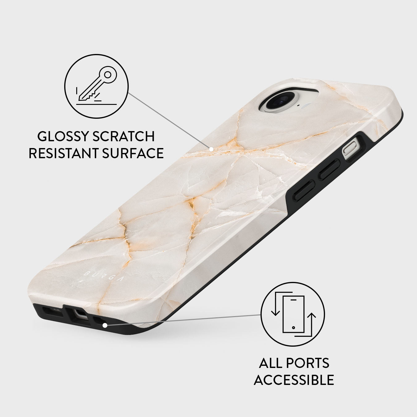 Vanilla Sand - Marble iPhone 16e Case | BURGA
