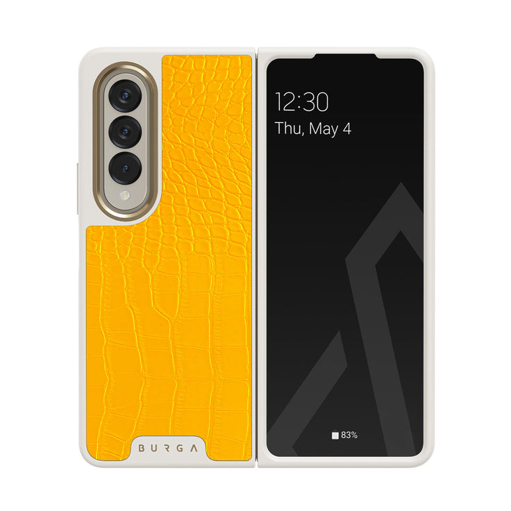 Canary Yellow - Snake Skin Samsung Galaxy Z Fold 4 Case