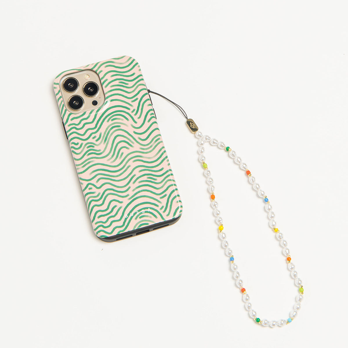 Phone Charm - White Pearl Phone Strap Chain | BURGA