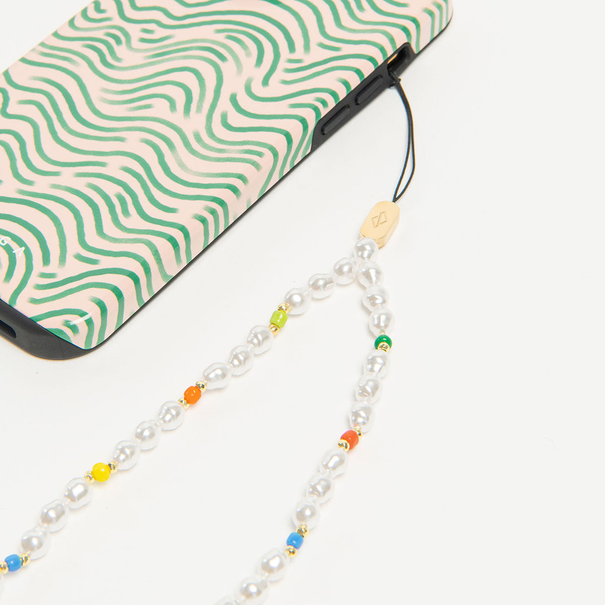 Phone Charm - White Pearl Phone Strap Chain | BURGA